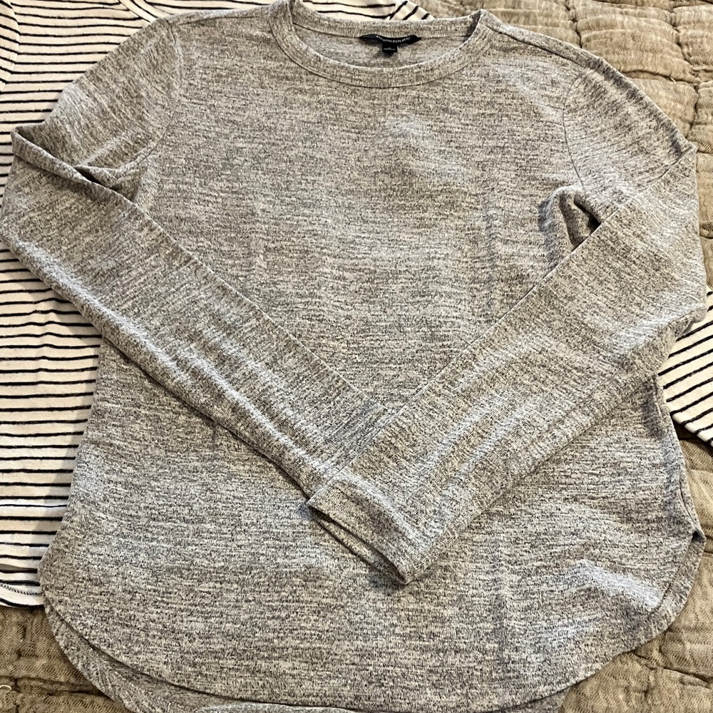 Banana Republic Gray and White black stripe Knit Tops - Picture 3 of 7